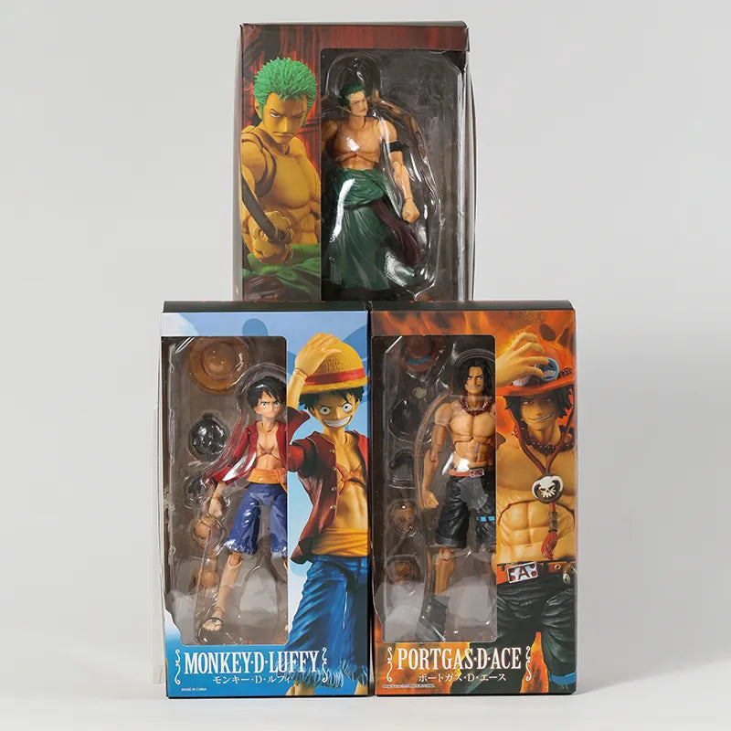 MH Variable Action Heroes One Piece Portgas D Ace Monkey D Luffy Roronoa Zoro Action Figure Model Toy Gift For Collection