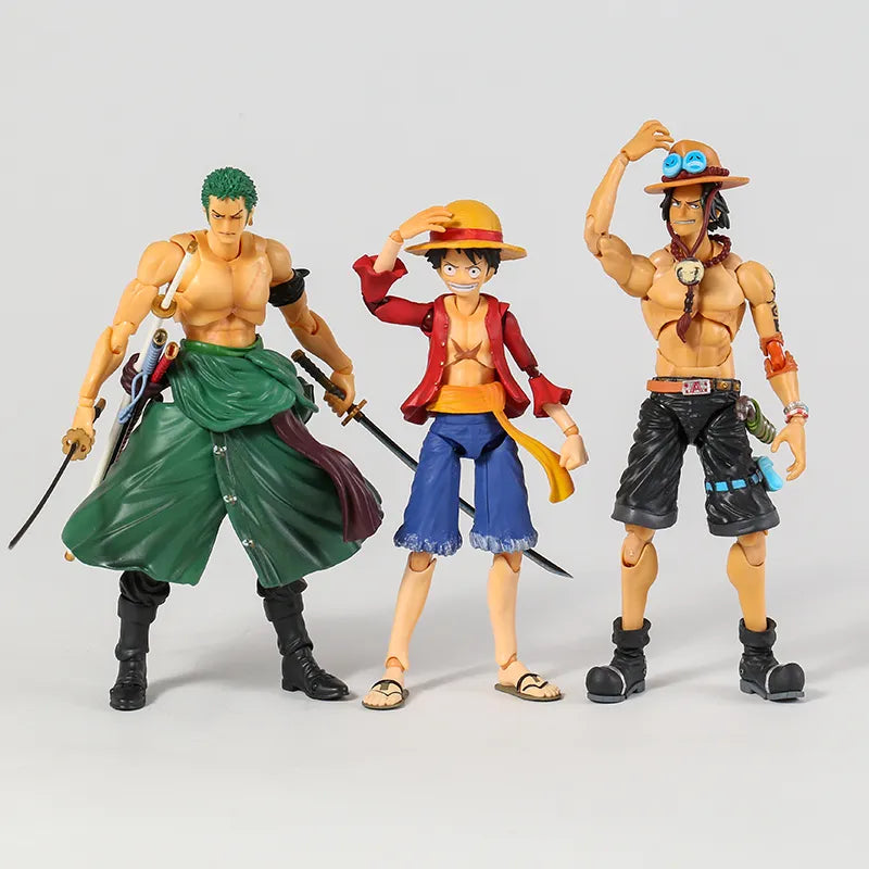 MH Variable Action Heroes One Piece Portgas D Ace Monkey D Luffy Roronoa Zoro Action Figure Model Toy Gift For Collection