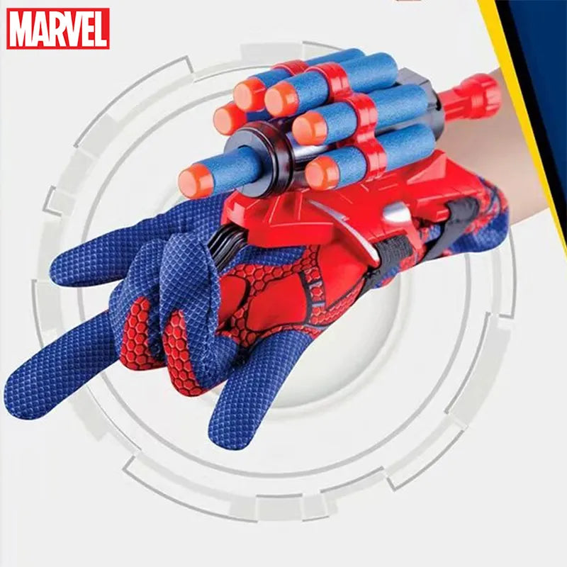 Marvel spiderman cosplay lançador de luva plástico anime figura conjunto brinquedo super-herói lançador pulso crianças brinquedos engraçados menino presentes aniversário